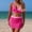 *Pink, variant on ClodeEU Women's Adjustable Straps Bikini Set with Mesh Skirt ,Two Piece Swimsuit with Built in Pads Green,Womens Plus M