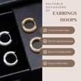 thumbnail image 3 of Leander Hoop Earrings for Women - Silver Chunky Huggie Earrings Pink & Green 5A+Cubic Zirconia Cartilage Earrings Jewelry For Women, 3 of 6