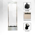 thumbnail image 4 of XBrand 68" H Freestanding Modern Indoor/Outdoor Waterfall Fountain w/ Decorative Rocks, LED Lights & Auto-Shut Off Pump, Stainless Steel Silver Frame/Mirror Glass, Silver, 4 of 14