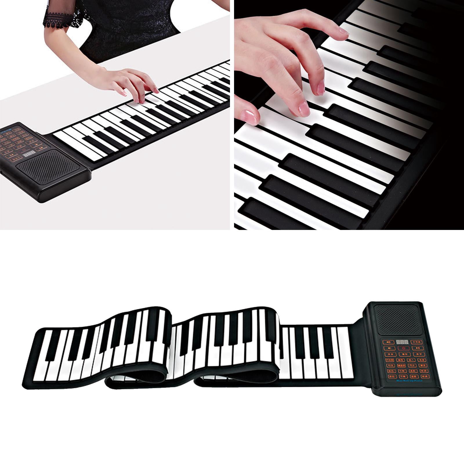 LeeQinersw Digital Music Piano Keyboard, 128 Tones and Rhythms Travel Piano 88 Keys Roll up