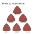 thumbnail image 1 of 60pcs Triangular Hook and Loop Triangle-Sandpaper, Fit 3-1/8 Inch Oscillating Multi Tool Sanding Pad, Assorted 40 60 80 100 120 240 Grits, 1 of 5