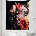 thumbnail image 1 of Flowers Tapestry, Romantic Vintage Effect Peony and Tiny Petals on Dark Background Print, Fabric Wall Hanging Decor for Bedroom Living Room Dorm, 5 Sizes, Black and Multicolor, by Ambesonne, 1 of 1