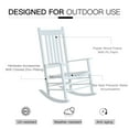 thumbnail image 5 of Outsunny Outdoor Rocking Chair, Patio Wooden Rocking Chair with Smooth Armrests, High Back for Garden, Balcony, Porch, Supports Up to 352 lbs, White, 5 of 10