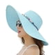thumbnail image 5 of Minnieouse Sombrero de playa plegable con correa elástica en el interior - Fácil de llevar y usar Sombrero de paja de playa Gorra de playa Azul Cielo azul 2Conjunto, 5 of 6