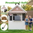 thumbnail image 4 of iYofe Outdoor Playhouse for Kids, Grocery Store Wood Playhouse with Checkout Counter, Pretend Cash Register, Outside Play House with BBQ Grill Kitchen Playset, Pretend Food for Girls Boys, White, 4 of 8