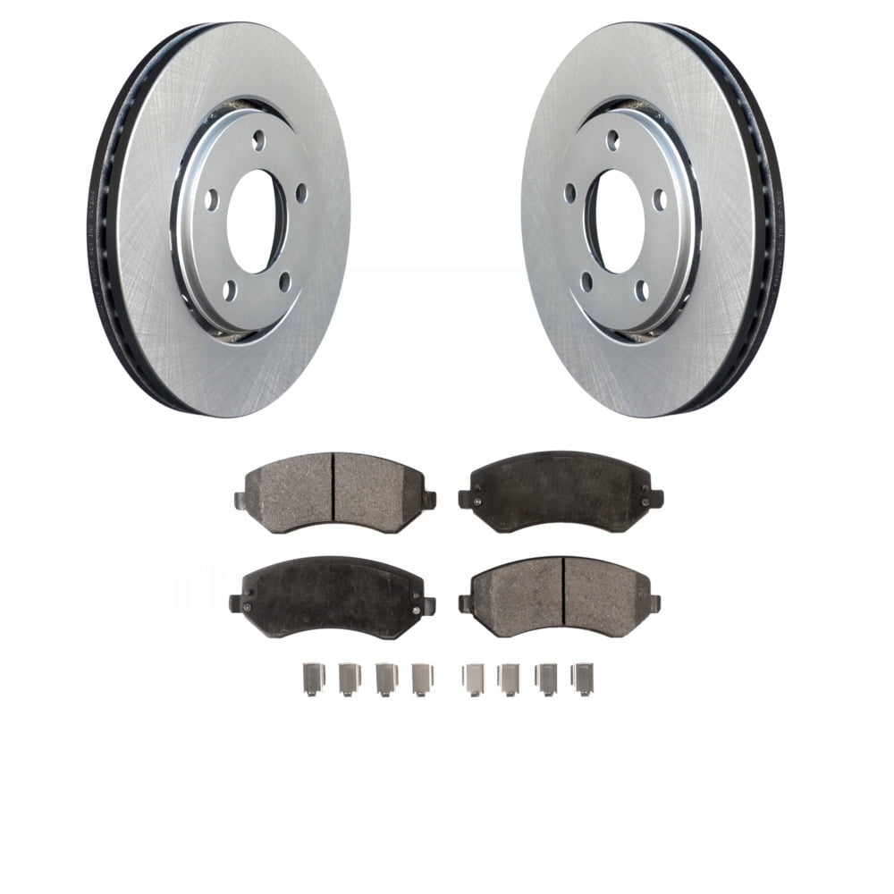 Front Coated Disc Brake Rotors And SemiMetallic Pads Kit For Dodge