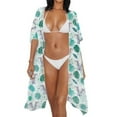 thumbnail image 3 of DISNIMO Monstera Elephant Print Women's Swimsuit Coverups Long Kimono Beach Swimsuit Cover up Casual Loose Summer Bikini Cover Up for Vacation, 3 of 6
