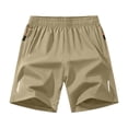 thumbnail image 2 of Simua Men's Solid Color Quick Dry Athletic Shorts | Elastic Drawstring Waist Zipper Pockets Polyester Sports Beach Shorts for Spring Summer Wear, 2 of 5