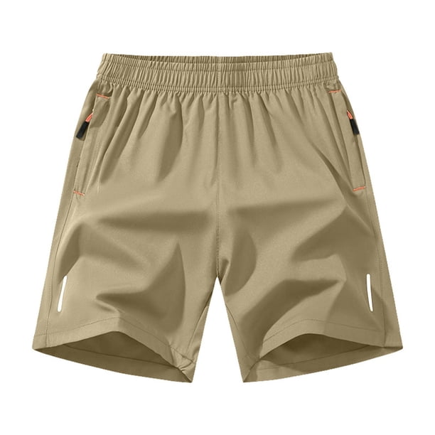 Pantalones Cortos para Hombre de Cintura Elástica con Bolsillos, Pantalones Casuales de Playa Deportivos de Color Sólido