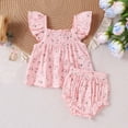 thumbnail image 2 of CAIVO Kids Adorable Print O-Neck Sleeveless Tops And Shorts For Baby Girls Toddler Playwear Summer Outfit Sets Stylish Clothing Sets, 2 of 8