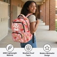 thumbnail image 4 of Jeiento Axolotl Kids Backpack for Girls 17 Inch Lightweight School Bag, 600D Tear Resistant with 6 Pockets & Padded Tablet Sleeve, Soft Bookbag for Grades 3-6, 4 of 8