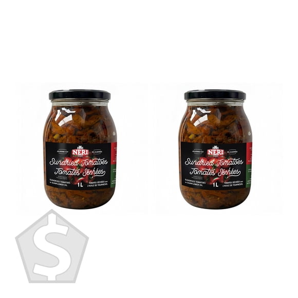 Neri Sun-Dried Tomatoes in Oil, 1 L Jar (Pack of 2), 2 L Total