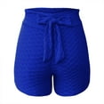 thumbnail image 5 of Audhol Yoga Shorts for Women Women Athletic Active Yoga Short Shorts Booty Shorts Mini Hot Pants Sport Leggings Activewear Workout Sweat Running Shorts with Pockets Women Workout Shorts Blue L, 5 of 6
