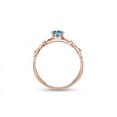 thumbnail image 4 of AFFY 6MM Round Cut Simulated Aquamarine & White Cubic Zirconia Floral Ring 14k Rose Gold Over Sterling Silver Ring Size-4, 4 of 6