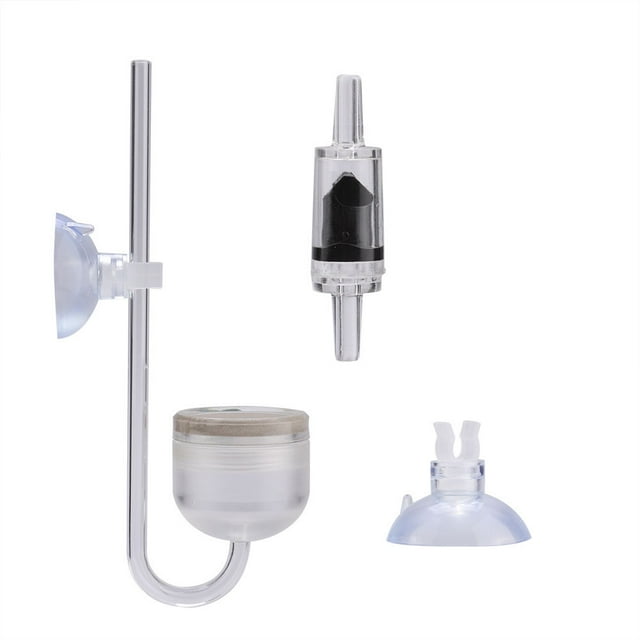 Aquarium Fish Tank U Shape Round Base Air Diffuser with Bubble Counter Suction Cup Check Valve
