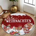 thumbnail image 2 of Round Rug 7Ft Washable Non-Slip, Red Christmas Circle Area Rugs for Living Room Bedroom, Santa Snowman Snowflake Gifts Elk Indoor Floor Mats Carpet Runner for Home Decor Aesthetic, 2 of 8