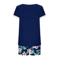 thumbnail image 5 of Women's 2 Piece Lounge Sets Crew Neck Short Sleeve T Shirts Drawstring Print Shorts Summer Comfy Outfits (XL, Navy), 5 of 6