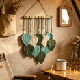 thumbnail image 7 of Leodye 1PCS Leaf Macrame Wall Hanging Tapestry, Hand Woven Wall Art Decor for Bedroom and Living Room Interior -15.7*26.7IN, 7 of 7