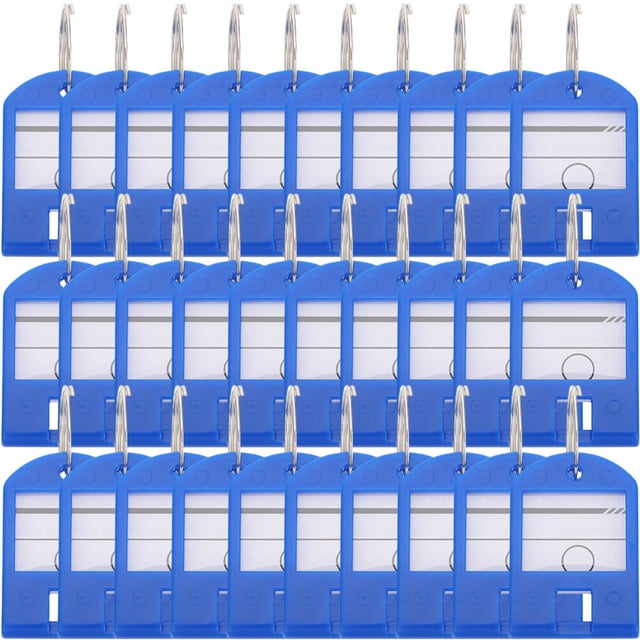 Miangastore Ink Protection Numbered Key Tags Blue ABS Plastic Cover 35Pcs 1.6x1.1x0.2in