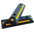 thumbnail image 1 of WRISTBIQUE 1Pc Solid Black PVC Wheel Chock Stop Control Pad for Car Garage Driveway Use, 1 of 8