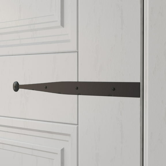 Black Bean Dummy Strap Door Hinge Wrought Iron 18"L Gate Hinge Renovators Supply