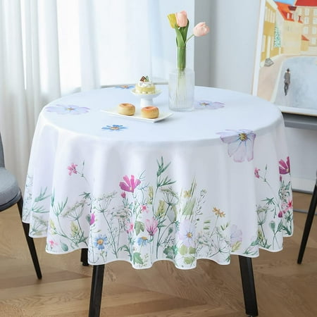 

ZYAWP Tablecloth Indoor Outdoor Stain and Wrinkle Resistant Polyester Fabric Floral Table Cloth Wipe