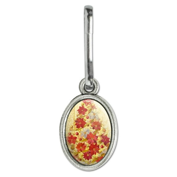 Christmas Holiday Tree Laughter Cheer Antiqued Oval Charm Clothes Purse Suitcase Backpack Zipper Pull Aid