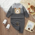 Baby Boy Romper Baby Knitted Sweater Playsuit Solid Long Sleeve