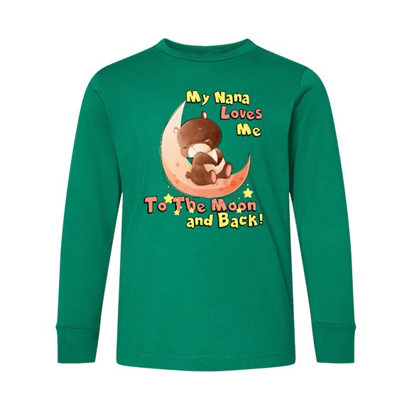 Inktastic My Nana Loves Me to the Moon and Back Long Sleeve Youth T-Shirt