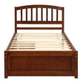 thumbnail image 4 of Twin Storage Bed Frame, Wood Platform Bed with Two Drawers and Headboard, Brown, 4 of 5
