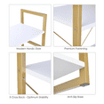thumbnail image 5 of Homfa 5 Tier Gold Bookshelf, Modern Display Shelves Industrial Bookcase with Metal Frame for Bedroom Living Room, White, 5 of 11
