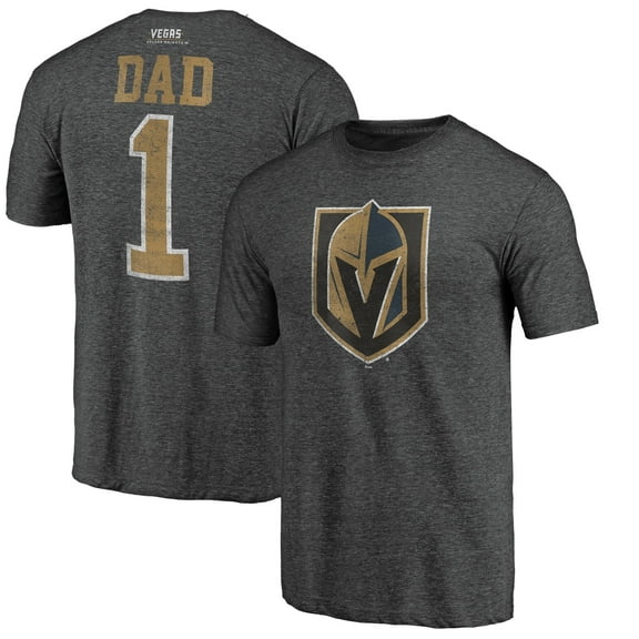 Men's Charcoal Vegas Golden Knights Greatest Dad Tri-Blend T-Shirt