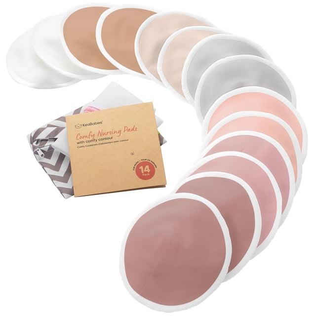 Almohadillas de Lactancia Orgánicas KeaBabies Paquete de 14 Unidades Medianas 9.9 cm