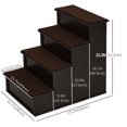 thumbnail image 3 of PawHut Pet Steps, 4-Level Wooden for High Beds, Dark Coffee, 3 of 10