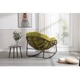 thumbnail image 5 of Outdoor Rattan Rocking Chair with Padded Cushion, Oversized Rocker Recliner for Porch Patio Garden, Ergonomic Steel Frame & Weather-Resistant Design, Olive Green, 5 of 9