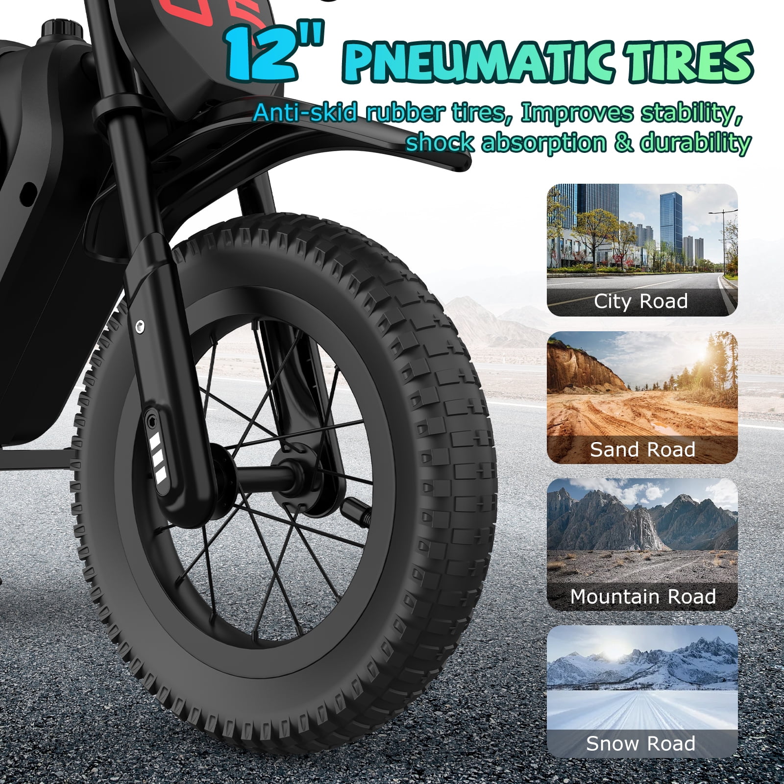 HOVERMAX Electric Dirt Bike, 150W Electric Motorcycle 10MPH Max Speed, Ride On Toys motocross for Kids