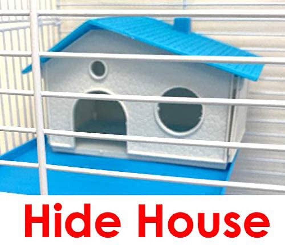 5-Multi Levels LARGE Hamster Cage Small Animal Gerbil Mouse Habitats Rat Home With Complete Set of Running Wheel, Water Bottle, Food Dishes & Interior Platforms and Ladder