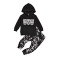 thumbnail image 3 of Futezty Toddler Boys Girls Clothes Fall Winter Outfit Sets, Kids Outfits Sets Long Sleeve Crew Neck Letter Print Drawstring Pants 1T 2T 3T 4T 5T 2-Pieces Set Everyday, 3 of 5