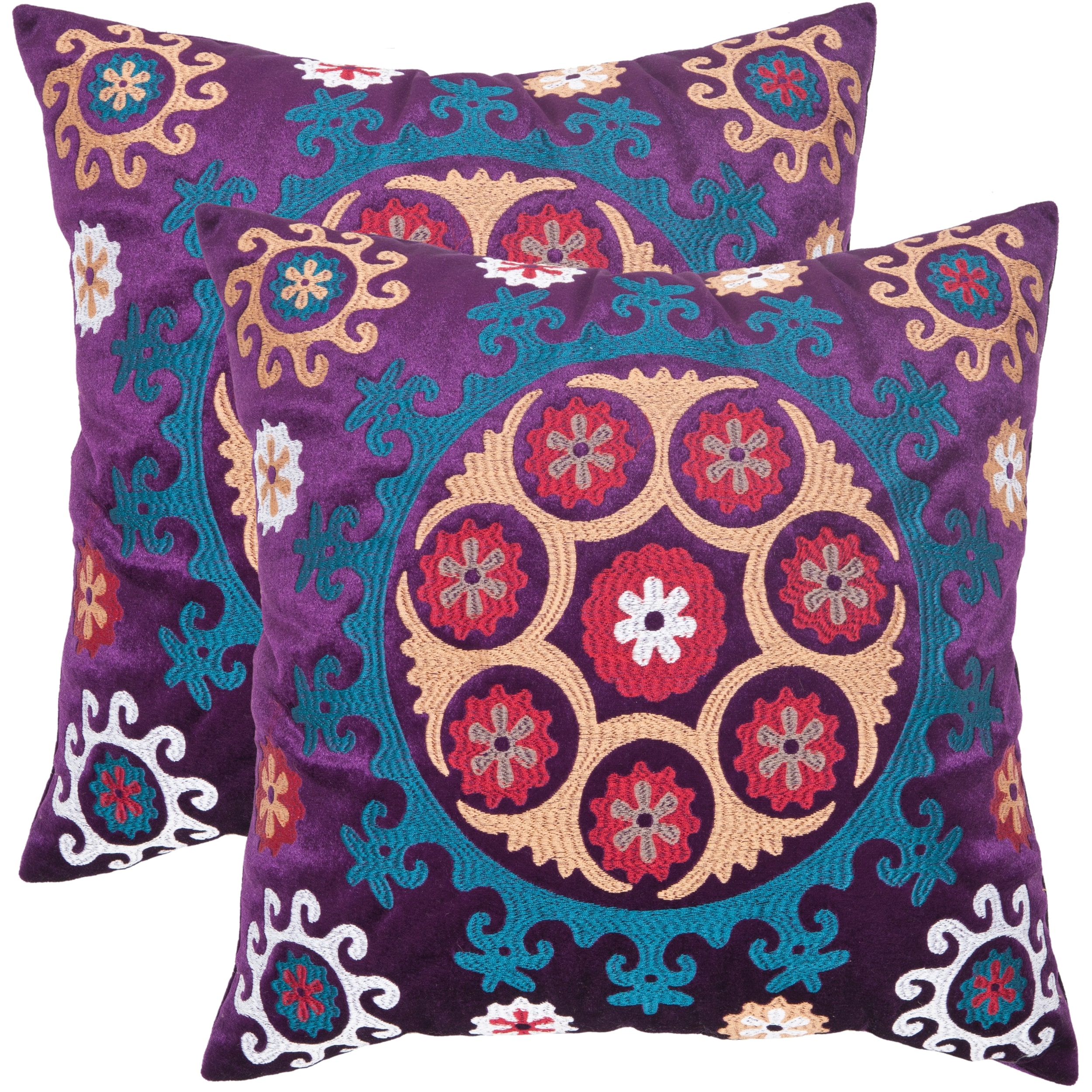 Safavieh Vanessa 20inch Purple Decorative Pillows (Set of 2)