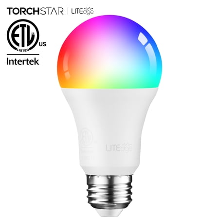 TORCHSTAR A19 Smart LED Light Bulbs  60W Equiv  E26 Base  Works with Echo Google Home Assistant Siri for Indoors  2000K-5000K RGBCW Full Color Changing WiFi Smart Bulb