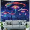 thumbnail image 4 of Creowell Three UFO Tapestries Mysterious Space Flying Saucer Magical Alien Tapestry for Bedroom Aesthetic Home Living Room College Dorm Wall Tapestry Painting, 4 of 6
