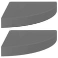 thumbnail image 1 of Estantes de esquina flotantes VidaXL, color gris brillante, juego de 2, 1 of 5