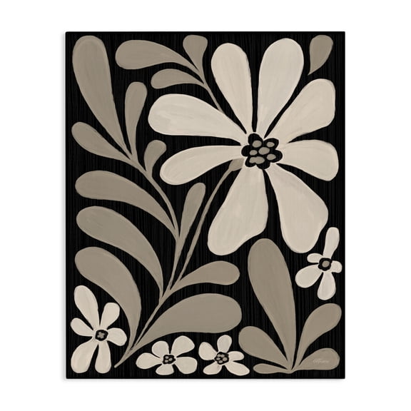 Stupell Industries Cream Modern Floral Canvas Wall Art design by Cat Thurman Designs, 20 x 16