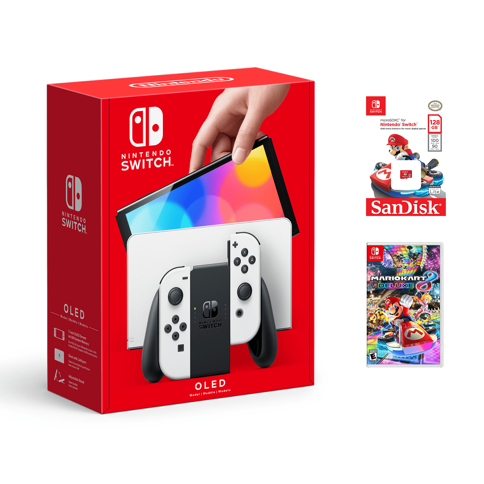 Nintendo Switch™ OLED with Mariokart Deluxe 8 and 128GB Memory Card