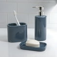 Mainstays Basic Ceramic Toothbrush Holder Washed Indigo Navy Blue