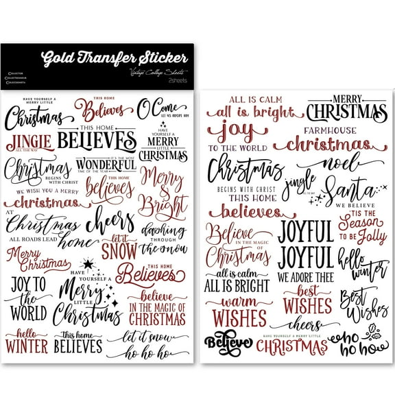 UV DTF Decal Cup Wrap Vintage Rub On Transfers Stickers for Crafts Holiday Theme Vibrant Crystal Glossy Surface Decals DIY Use for Glass Wood Rocks