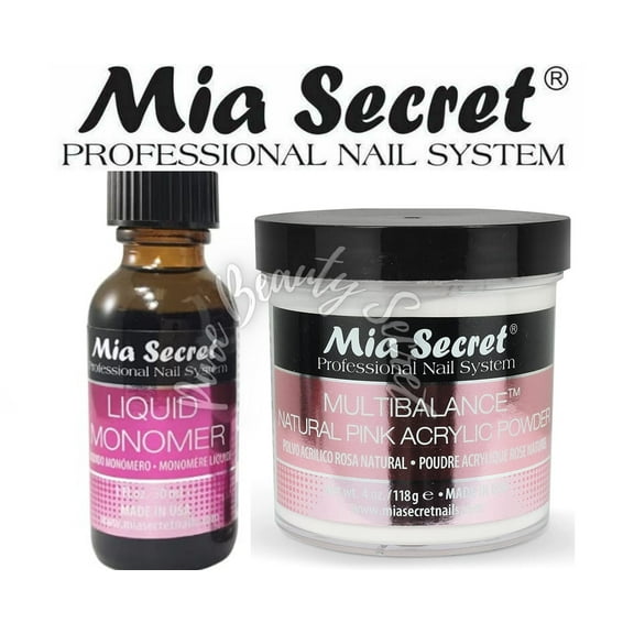 Mia Secret Liquid Monomer 1 oz and Natural Pink Powder 4 oz