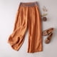 thumbnail image 2 of Pantalones de algodón y lino de estilo chino Pantalones de pierna ancha Pantalones de algodón y lino de pierna recta Nuevo estilo chino Bordado artístico Ropa de té zen Pantalones de mujer, 2 of 5