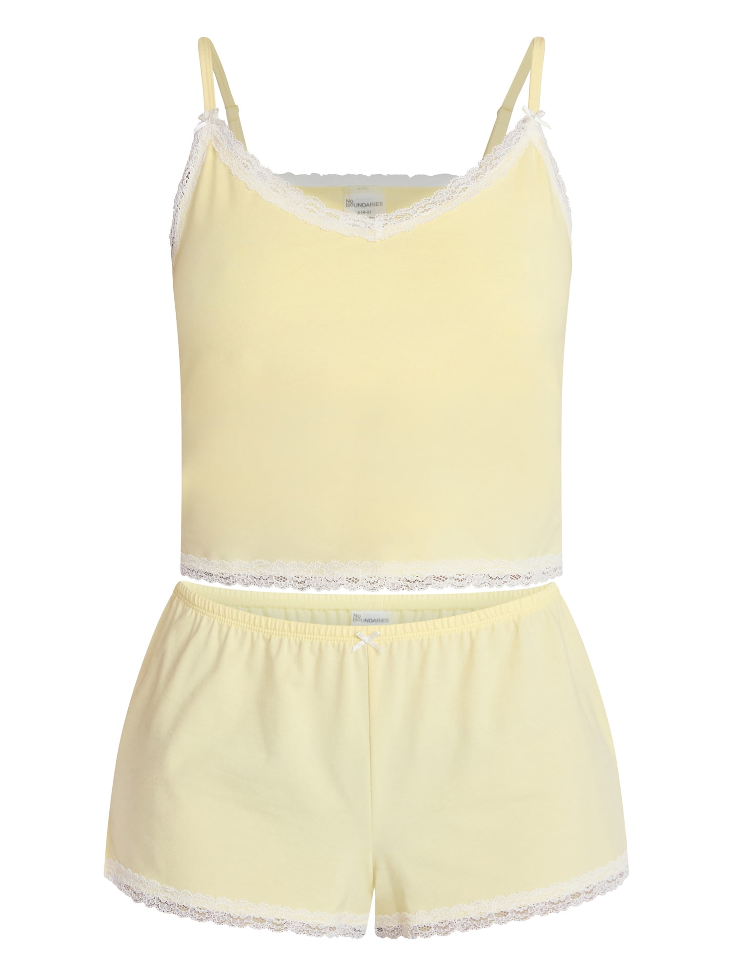No Boundaries Lace Cami and Shorts Sleep Set, 2-Piece, Women's XXS-3X