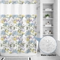 thumbnail image 2 of No Hook Shower Curtain, Vintage Spring Floral Shower Curtains for Bathroom with See Through Top Window, Farmhouse Flowers Watercolor Waterproof & Washable Bath Curtain Extra Long 72"x84", 2 of 9
